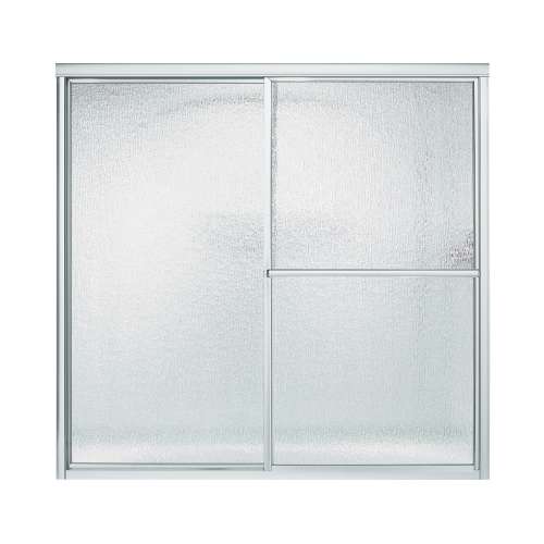 Deluxe 59.38-In x 56.25-In Framed Alcove Shower Door With Rain Texture Glass