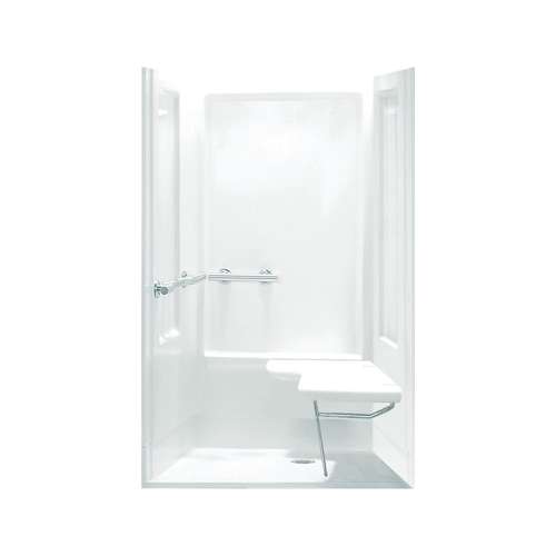 72-in x 39.375-in x 39.375-in Vikrell Wall and Floor 4-Piece Alcove Shower Kit