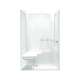 72-in x 39.375-in x 39.375-in Vikrell Wall and Floor 4-Piece Alcove Shower Kit in White