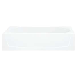 15-in x 29-in x 60.25-in Vikrell Oval in Rectangle Skirted Bathtub with Right-Hand Drain
