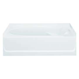 18.25-in x 36-in x 60.25-in Vikrell Oval in Rectangle Skirted Bathtub with Left-Hand Drain
