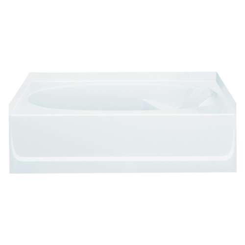 18.25-in x 36-in x 60.25-in Vikrell Oval in Rectangle Skirted Bathtub with Left-Hand Drain