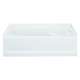 18.25-in x 36-in x 60.25-in Vikrell Oval in Rectangle Skirted Bathtub with Left-Hand Drain in White