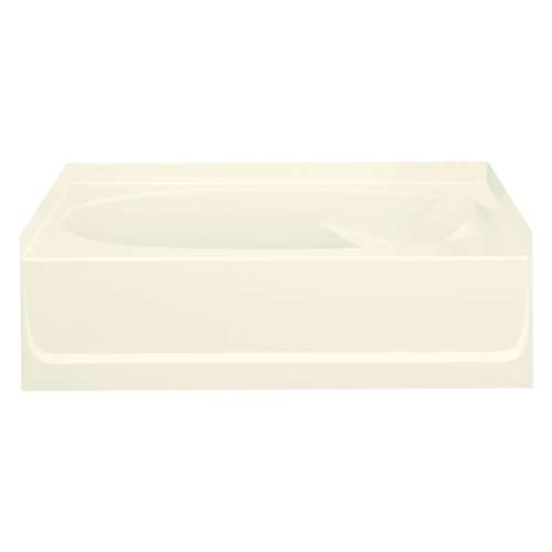 18.25-in x 36-in x 60.25-in Vikrell Oval in Rectangle Skirted Bathtub with Left-Hand Drain in Biscuit