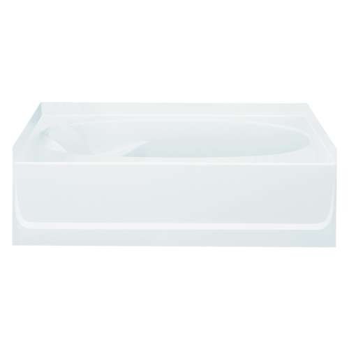 18.25-in x 36-in x 60.25-in Vikrell Oval in Rectangle Skirted Bathtub with Right-Hand Drain in White