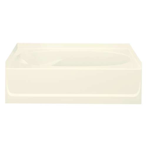 18.25-in x 36-in x 60.25-in Vikrell Oval in Rectangle Skirted Bathtub with Right-Hand Drain in Biscuit