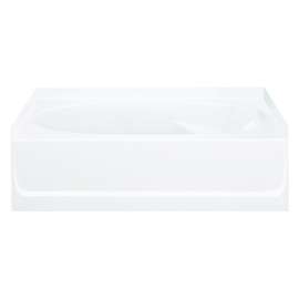 71111110-LNR Ensemble 60-in L x 42-in W Oval In Rectangle Skirted Bathtub with Left-Hand Drain in White
