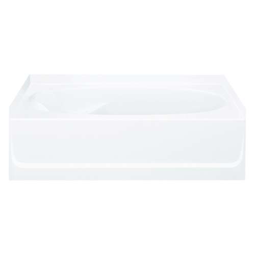 16-in x 42-in x 60.25-in Vikrell Oval in Rectangle Skirted Bathtub with Right-Hand Drain