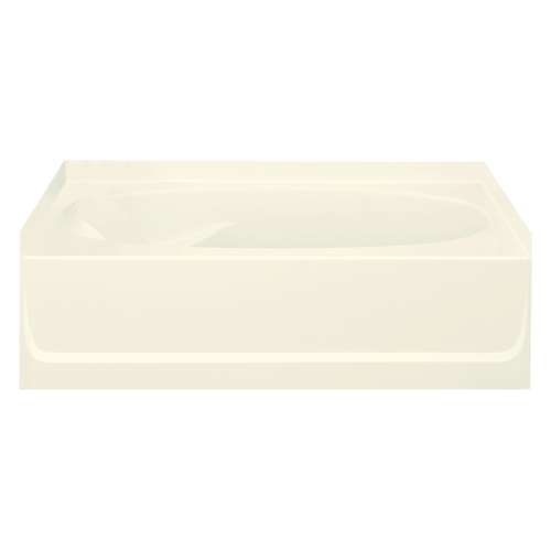 18.25-in x 42-in x 60.25-in Vikrell Oval in Rectangle Skirted Bathtub with Right-Hand Drain in Biscuit