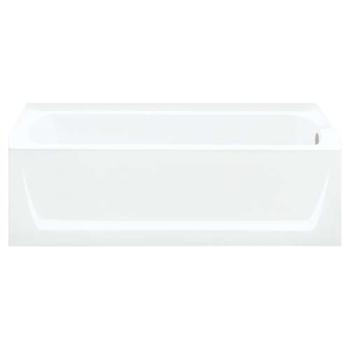 18-in x 32.125-in x 60.25-in Vikrell Rectangular Skirted Bathtub with Right-Hand Drain in White