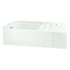 15-in x 30.5-in x 60.25-in Vikrell Rectangular Skirted Bathtub with Left-Hand Drain in White