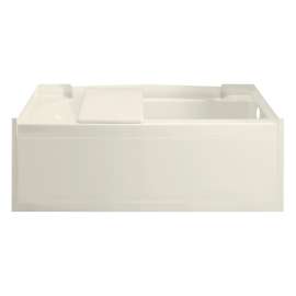 15-in x 33.25-in x 60-in Vikrell Rectangular Alcove Bathtub with Right-Hand Drain in Biscuit