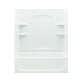 Ensemble Vikrell 60.25-In X 32-In X 74-In Bathtub And Wall Surround With Left Hand Drain