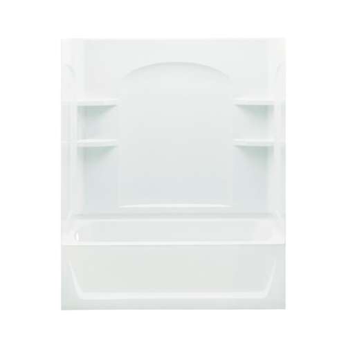 76-in x 32-in x 60-in Vikrell Wall and Floor 4-Piece Alcove Shower Kit with Bathtub