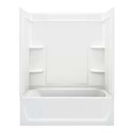 Ensemble 71320120-0 76.25-in x 60.25-in x 33.25-in Vikrell Wall and Floor 4-Piece Alcove Shower Kit with Bathtub in White