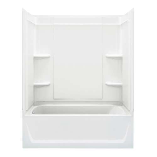 71370118 Ensemble 73-in x 60.25-in x 31.25-in Vikrell Wall and Floor 4-Piece Alcove Shower Kit with Bathtub