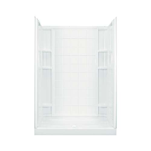 77-in x 35.25-in x 60-in Vikrell Wall and Floor 4-Piece Alcove Shower Kit