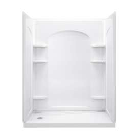 72180116 Ensemble 32-in W x 60-in L x 74.5-in H Shower Kit with Age-in-Place Backers in White