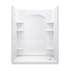72180126 Ensemble 32-in W 60-in L x 74.5-in H 4-Piece Shower Stall with Age-in-Place Backers in White