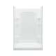 75.75-in x 34-in x 48-in Vikrell Wall and Floor 4-Piece Alcove Shower Kit in White