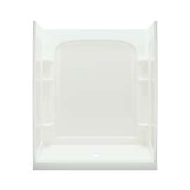 75.75-in x 34-in x 60-in Vikrell Wall and Floor 4-Piece Alcove Shower Kit in White