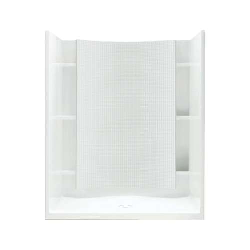 77-in x 36-in x 48-in Vikrell Wall and Floor 4-Piece Alcove Shower Kit in White