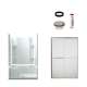 74.5-in x 36-in x 48-in Vikrell Wall and Floor 5-Piece Alcove Shower Kit in Nickel with Frosted Glass