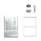 74.5-in x 36-in x 48-in Vikrell Wall and Floor 5-Piece Alcove Shower Kit in Silver with Clear Glass