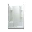 KSA-72280100-S 48-in Seated Shower Kit with Accessory Kit in White/Silver