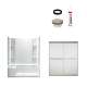 74.5-in x 36-in x 60-in Vikrell Wall and Floor 5-Piece Alcove Shower Kit in Nickel with Frosted Glass