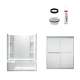 74.5-in x 36-in x 60-in Vikrell Wall and Floor 5-Piece Alcove Shower Kit in Silver with Frosted Glass