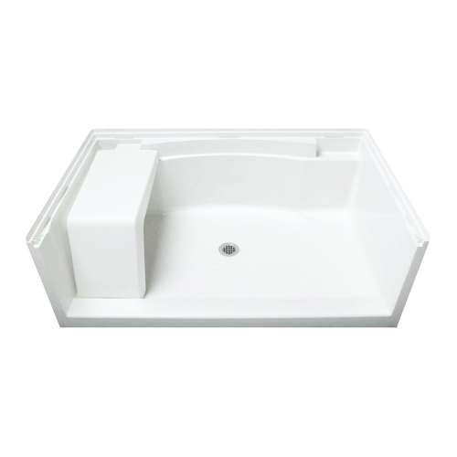 60-in x 36-in Shower Base, Walls and Door Kit, in White/Chrome with Clear Glass