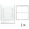Store+ 7233-5475NC-0 60-in x 34-in Shower Base, Walls and Door Kit, in White/Nickel with Clear Glass