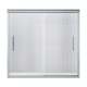 Frameless Sliding Shower Door 55.5-in H x 56.625-59.625-in W with Clear Glass in Silver