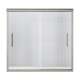 Frameless Sliding Shower Door 55.5-in H x 56.625-59.625-in W with Clear Glass in Brushed Nickel
