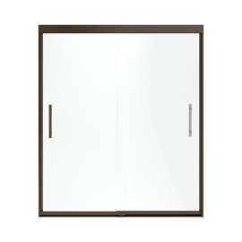 Finesse 56.625 To 59.625-In X 70.0625-In Frameless Sliding Alcove Shower Door With Frosted, Clear Glass