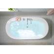 66-in Spectacle Freestanding Bathtub with Chrome Traditional Tub Filler and Drain, White
