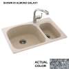 33-in D x 22-in W x 9.75-in H Solid Surface Dual Mount Double Bowl Kitchen Sink with 1-Hole in Gray Granite