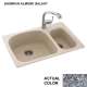 33-in D x 22-in W x 9.75-in H Solid Surface Dual Mount Double Bowl Kitchen Sink with 1-Hole in Gray Granite