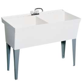 23.375-in D x 45.375-in W x 33.625-in H Veritek Utility Tub in White