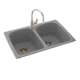 33-in D x 22-in W x 10.5-in H Solid Surface Dual Mount Double Bowl Kitchen Sink with 1-Hole in Gray Granite
