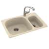 33-in D x 22-in W x 9.75-in H Solid Surface Dual Mount Double Bowl Kitchen Sink with 1-Hole in Tahiti Desert