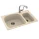 33-in D x 22-in W x 9.75-in H Solid Surface Dual Mount Double Bowl Kitchen Sink with 1-Hole in Tahiti Desert