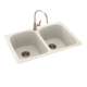 33-in D x 22-in W x 10.5-in H Solid Surface Dual Mount Double Bowl Kitchen Sink with 1-Hole in Tahiti Matrix