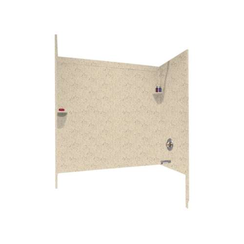 32-in D x 60-in W x 60-in H Solid Surface Bathtub Wall Kit in Tahiti Desert