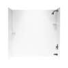 SS-60-3-010 30-in D x 60-in W x 60-in H Solid Surface Bathtub Wall Kit in White
