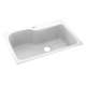 33-in D x 22-in W x 10.563-in H Solid Surface Dual Mount Single Bowl Kitchen Sink with 1-Hole in White