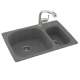 33-in D x 22-in W x 9.75-in H Solid Surface Dual Mount Double Bowl Kitchen Sink with 1-Hole in Night Sky