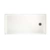 30.1875-in D x 60.375-in W x 4.1875-in H Solid Surface Shower Base with Right-Hand Drain in Tahiti White