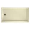 32-in D x 60-in W x 4.3125-in H Solid Surface Shower Base with Left-Hand Drain in Bone